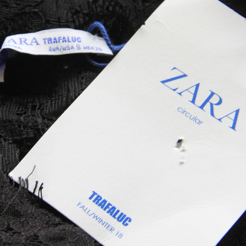 Zara Crop Top Small Lace Shirt women NEW Black - Picture 8 of 8